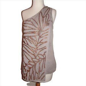 NWOT Anne Klein One Shoulder Sequin Top